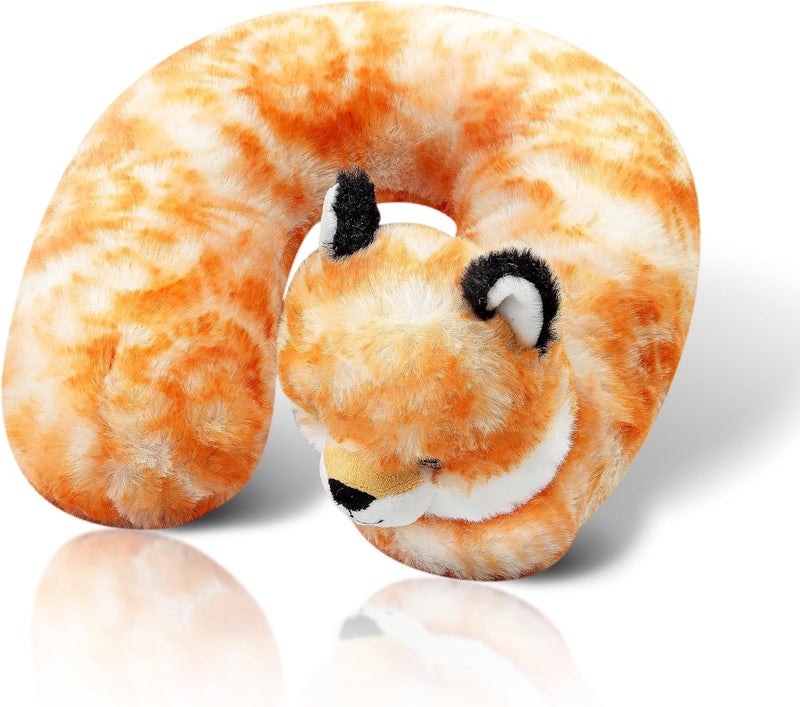 Cloudz Kids Super Soft N' Cuddly Animal Airplane Travel Neck Pillow! Keep Children Comfy and Supported with a Buddy While Traveling or just Resting at Home - Brown Fox - Image 1